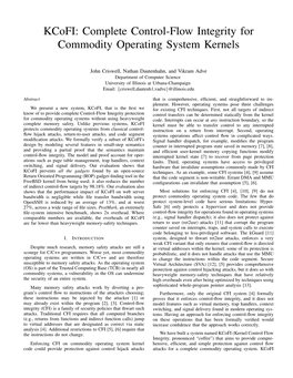 Kcofi: Complete Control-Flow Integrity for Commodity Operating System Kernels