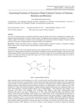 Generating Formulas of Transition Metal Carbonyl Clusters of Osmium, Rhodium and Rhenium