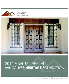 2014 Annual Report Vancouver Heritage Foundation
