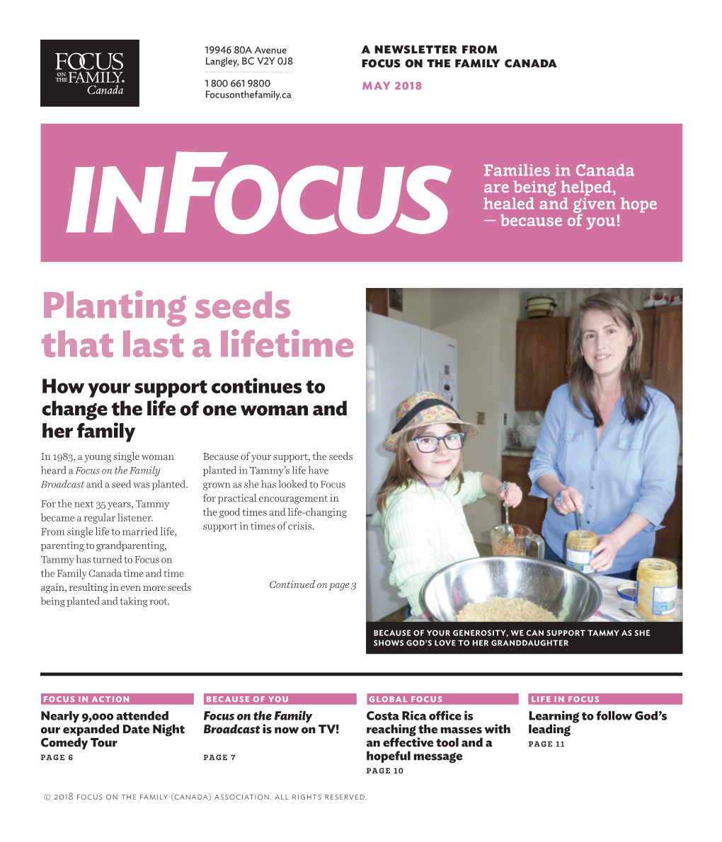 Infocus a Newsletter from Focus on the Family Canada