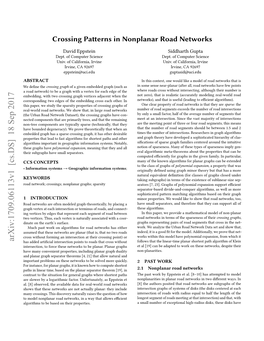 Crossing Patterns in Nonplanar Road Networks