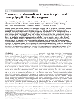 Chromosomal Abnormalities in Hepatic Cysts Point to Novel Polycystic Liver Disease Genes