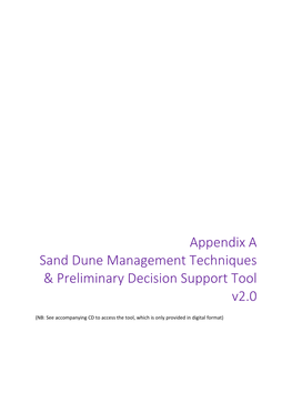 Sand Dune Management Techniques & Preliminary Decision Support Tool