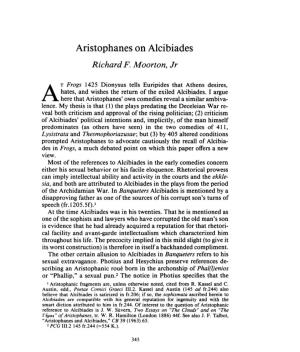 Aristophanes on Alcibiades , Greek, Roman and Byzantine Studies, 29:4 (1988:Winter) P.345