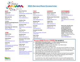 2015Ontario Pride Celebrations