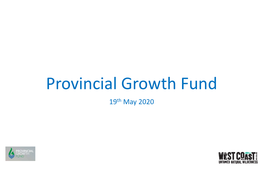 Provincial Growth Fund 19Th May 2020 Type Compl Projects Organisation Amount of Announcedete Grant (G) Or Loan in CONFIDENCE Approved Projects