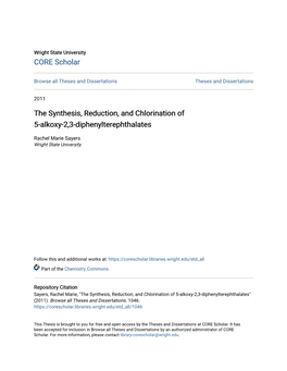 The Synthesis, Reduction, and Chlorination of 5-Alkoxy-2,3-Diphenylterephthalates