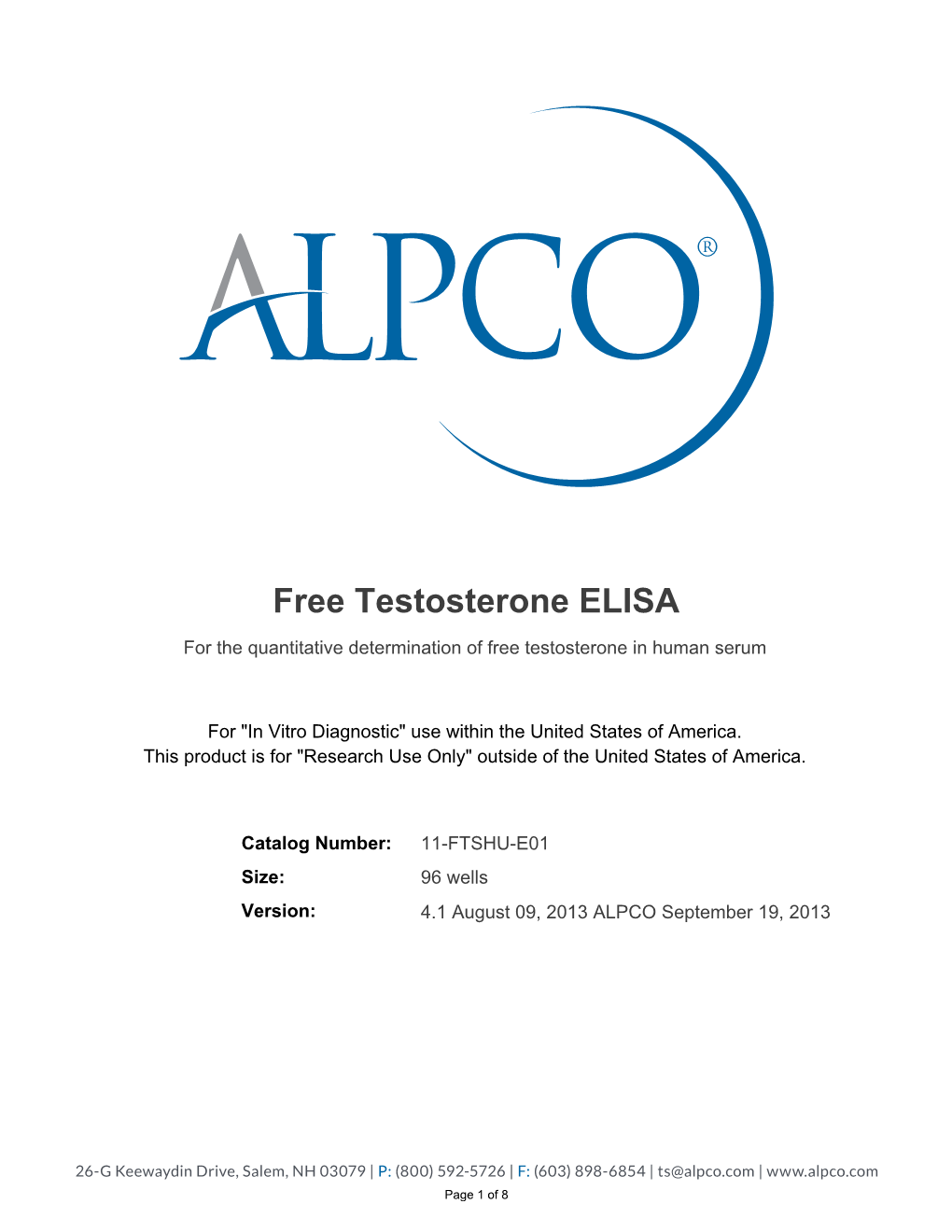 Free Testosterone ELISA