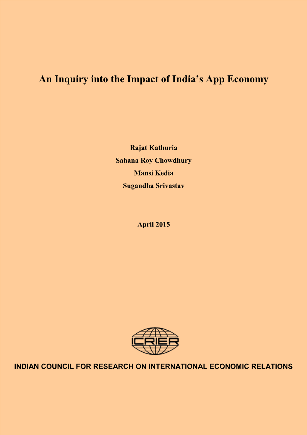 An Inquiry Into the Impact of India's App Economy