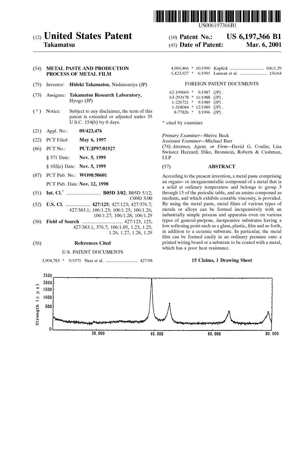 (12) United States Patent (10) Patent No.: US 6,197,366 B1 Takamatsu (45) Date of Patent: Mar