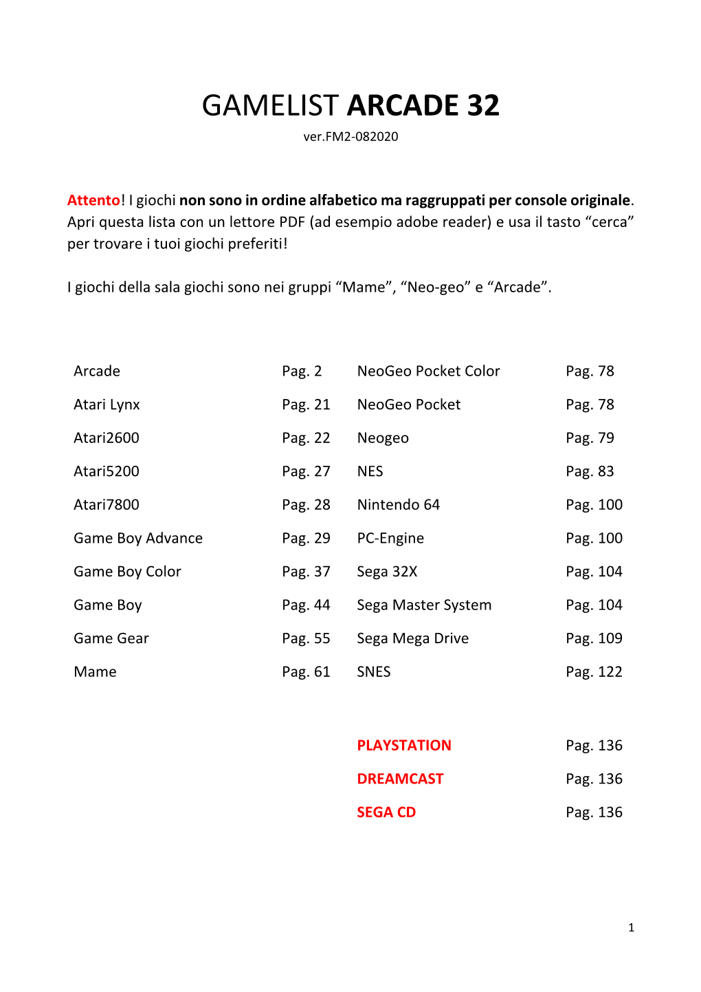 GAMELIST ARCADE 32 Ver.FM2-082020