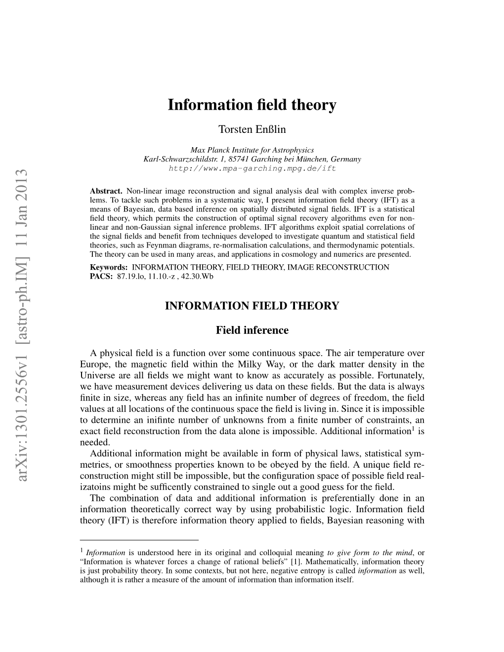 Information Field Theory