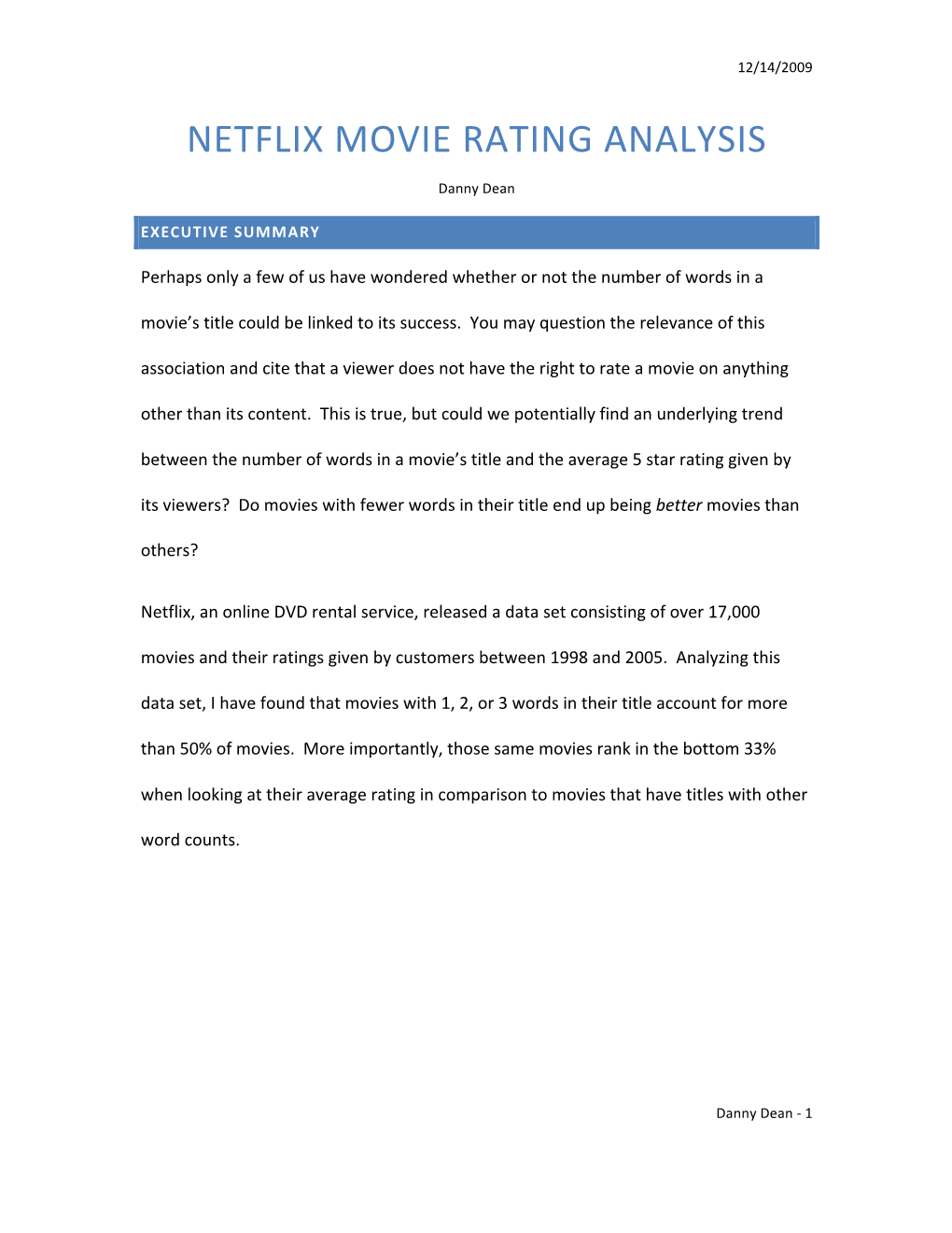 Netflix Movie Rating Analysis