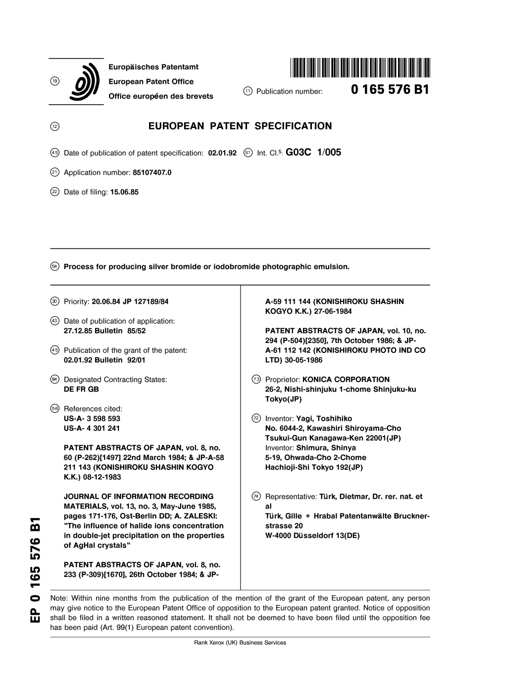 Process for Producing Silver Bromide Or Iodobromide Photographic Emulsion