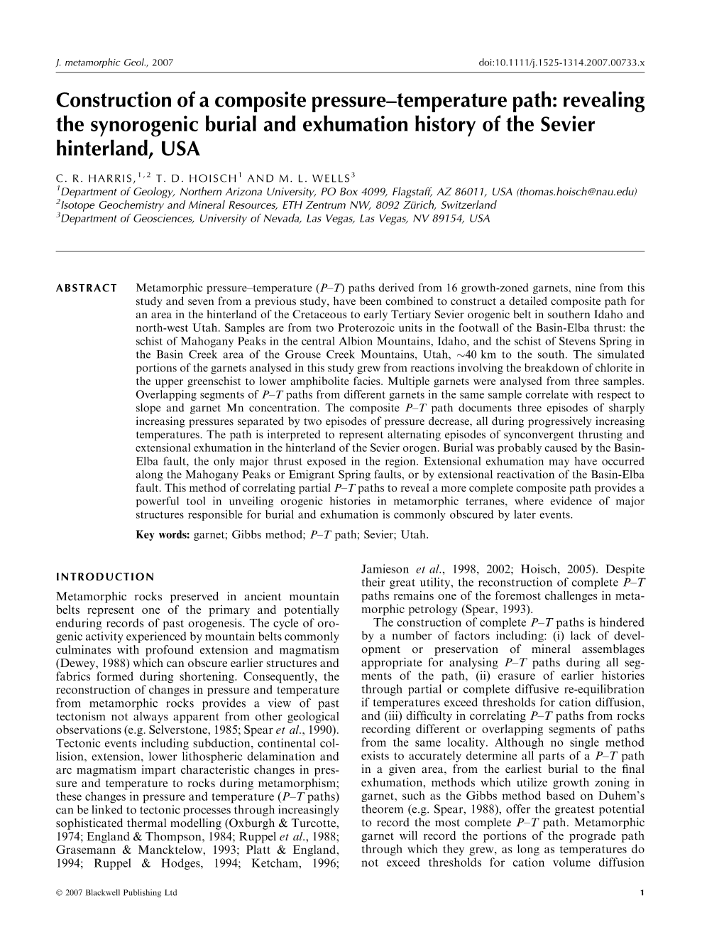 Construction of a Composite Pressure–Temperature Path: Revealing the Synorogenic Burial and Exhumation History of the Sevier Hinterland, USA