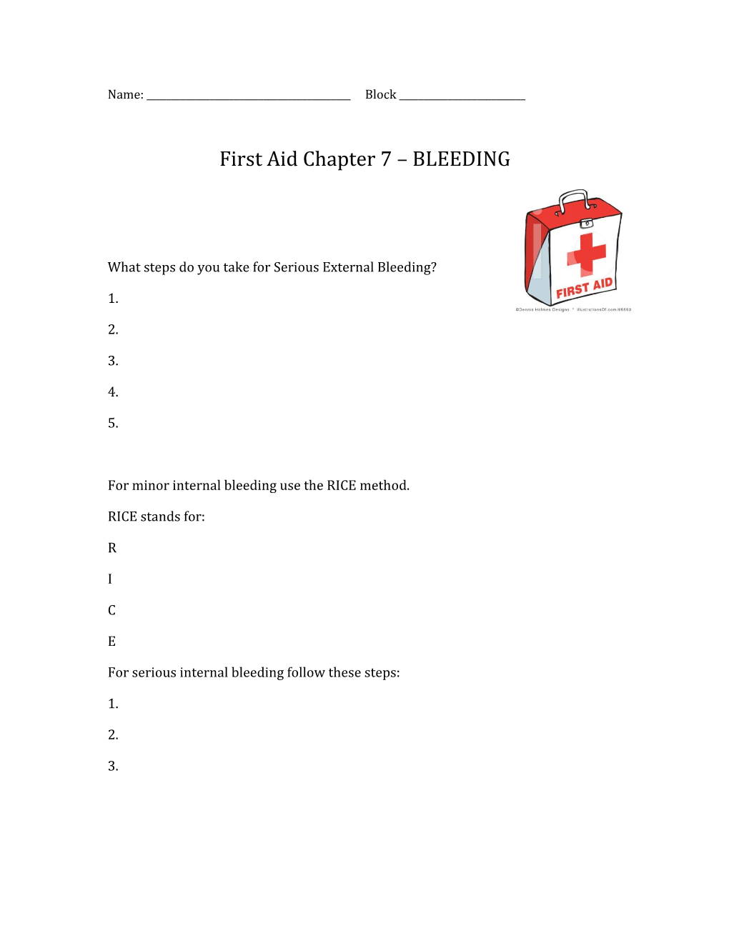 First Aid Chapter 7 – BLEEDING