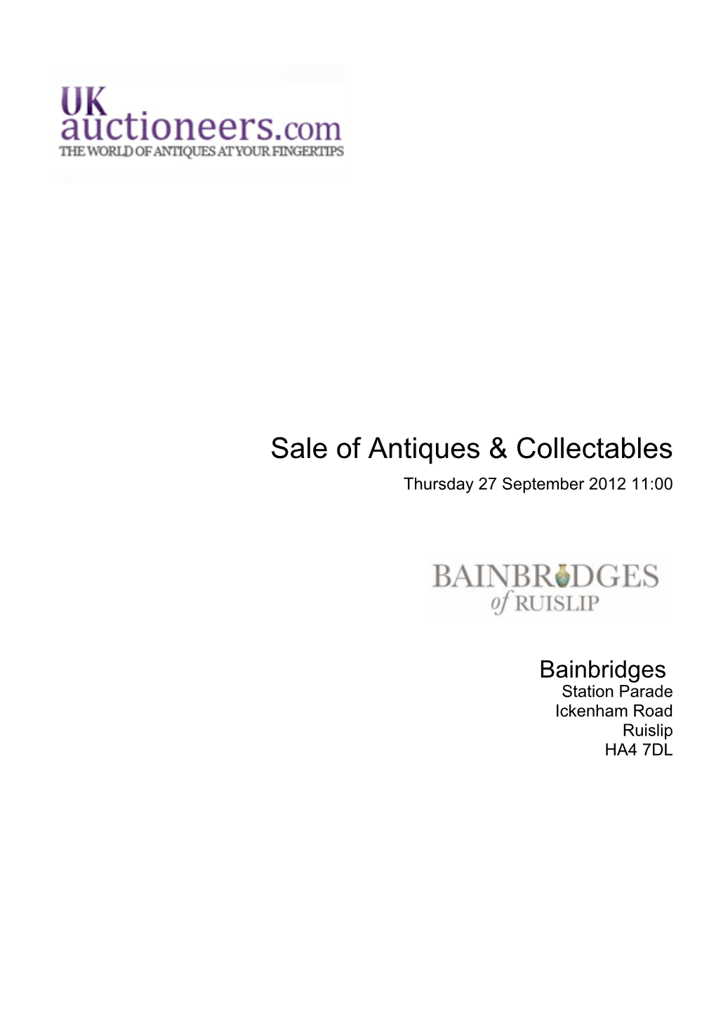 Sale of Antiques & Collectables