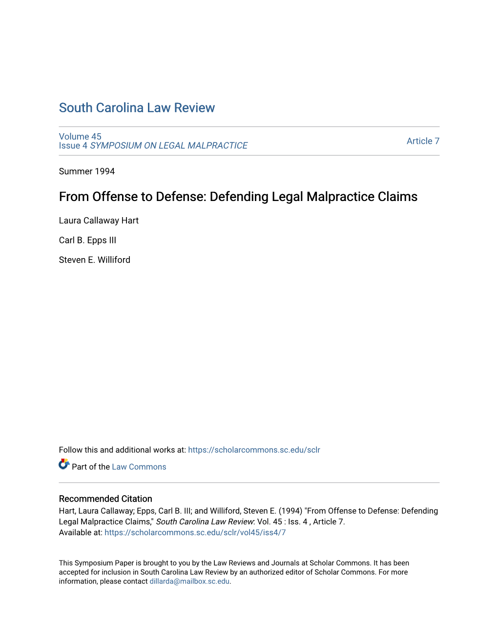 From Offense to Defense: Defending Legal Malpractice Claims