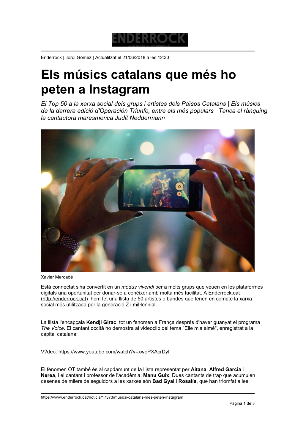 Els Músics Catalans Que Més Ho Peten a Instagram