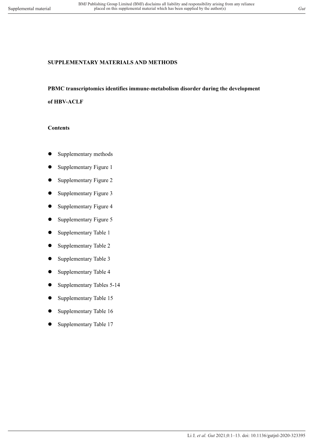 SUPPLEMENTARY MATERIALS and METHODS PBMC Transcriptomics