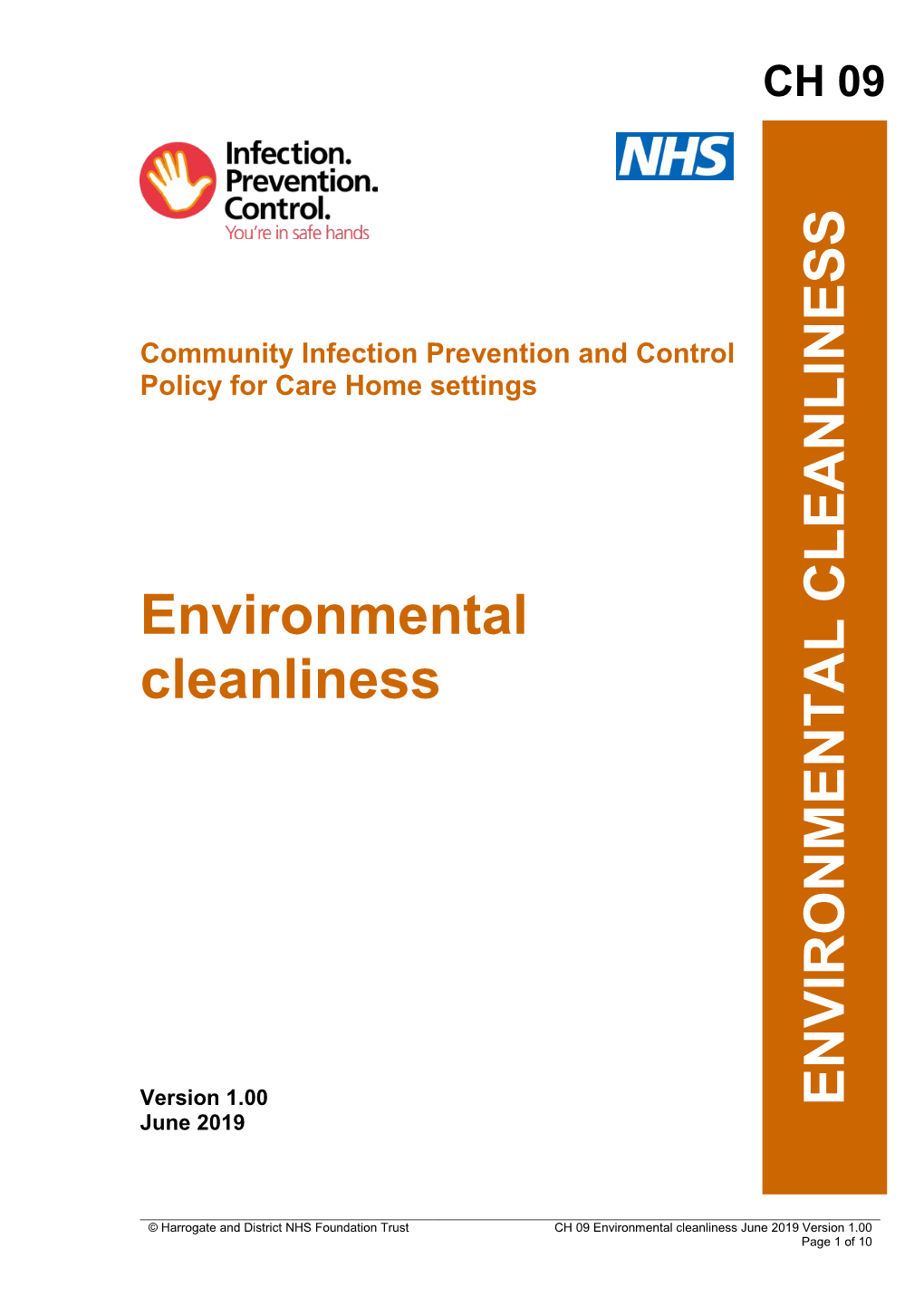 Community Infection Prevention and Control Policy for Care Home Settings