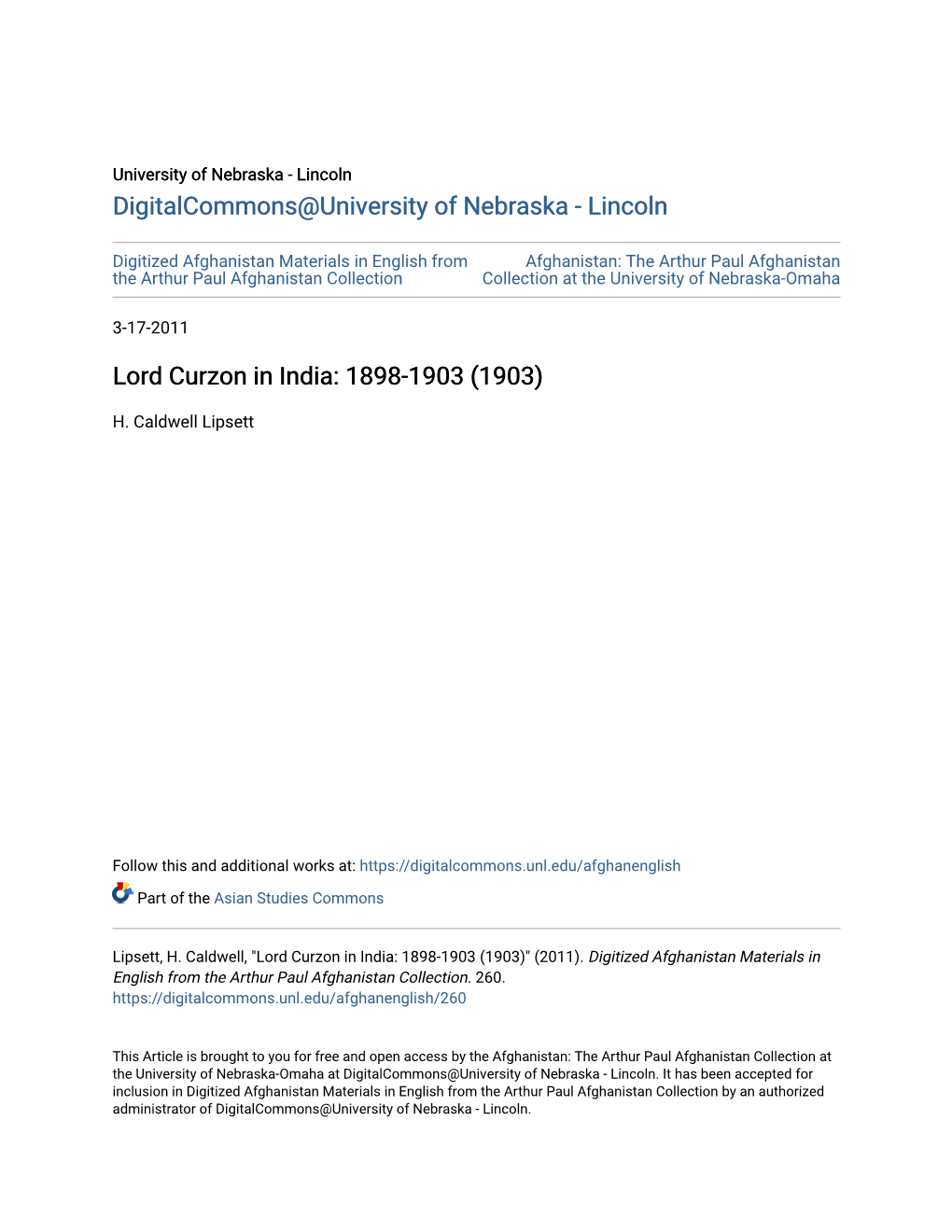 Lord Curzon in India: 1898-1903 (1903)