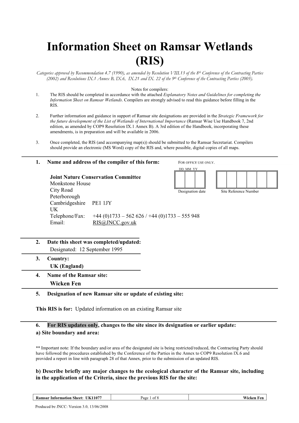 UK11077 Page 1 of 8 Wicken Fen