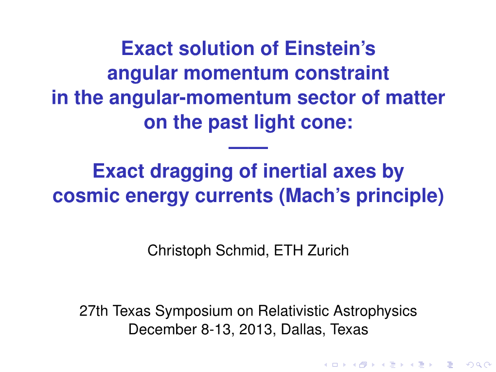 Exact Solution of Einstein's Angular Momentum Constraint in The