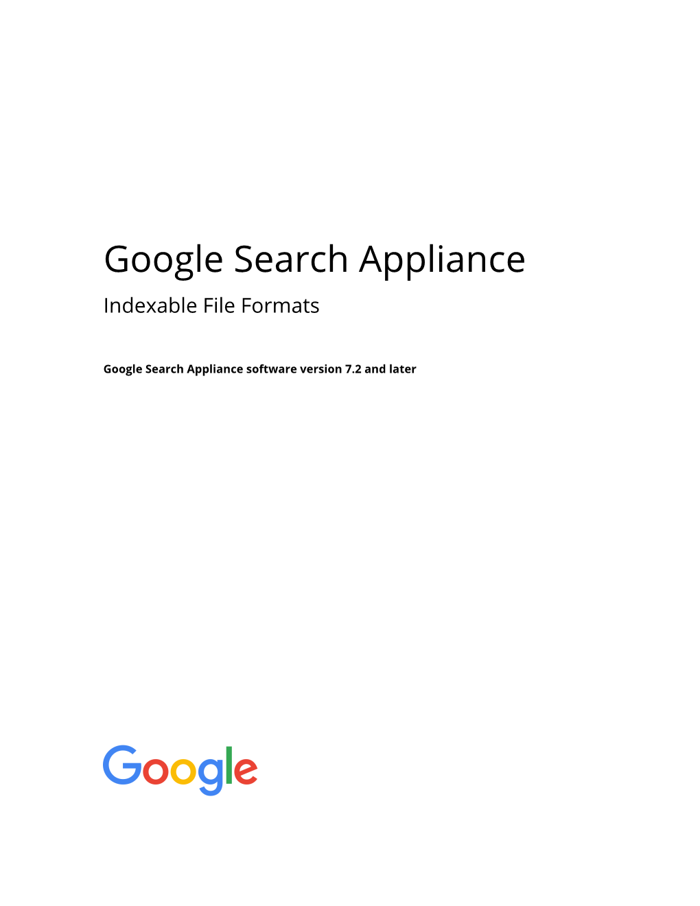 Google Search Appliance Indexable File Formats