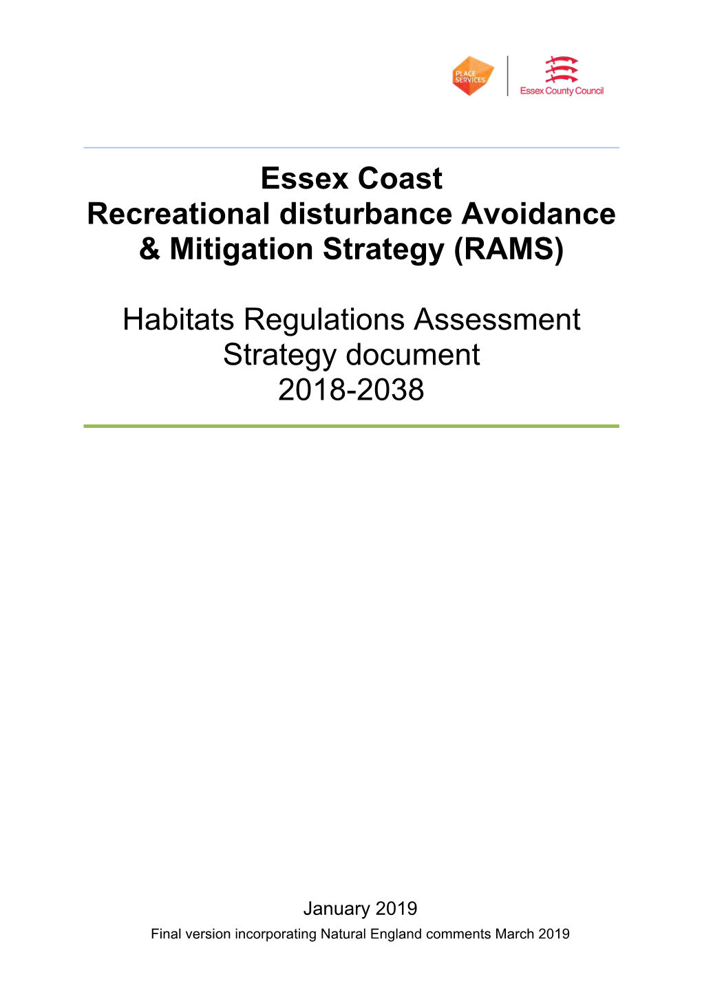 Recreational Disturbance Avoidance and Mitigation Strategy