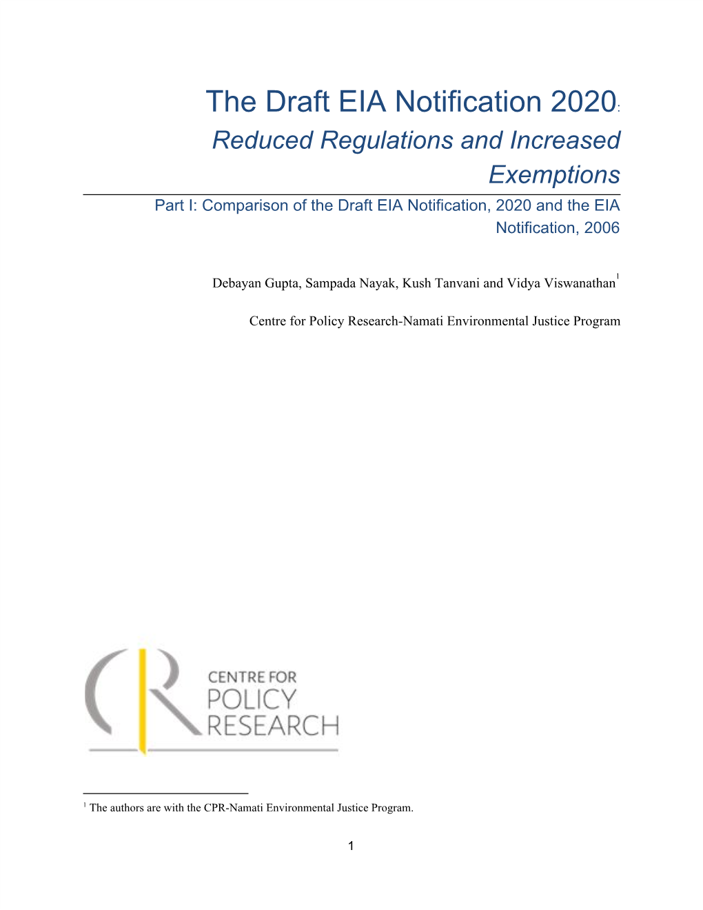 The Draft EIA Notification 2020​