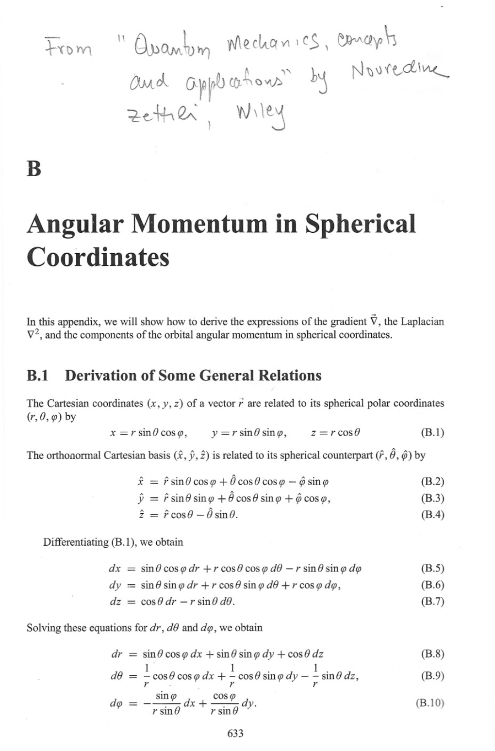 Angular Momentum in Spherical Coordinates