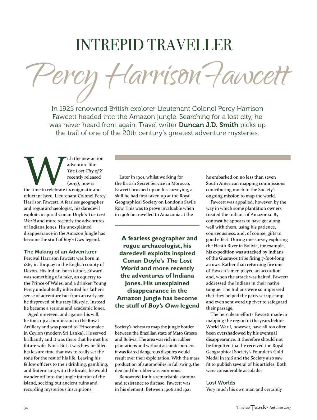 Intrepid Traveller: Percy Harrison Fawcett