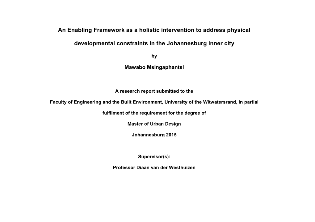 An Enabling Framework As a Holistic Intervention to Address Physical