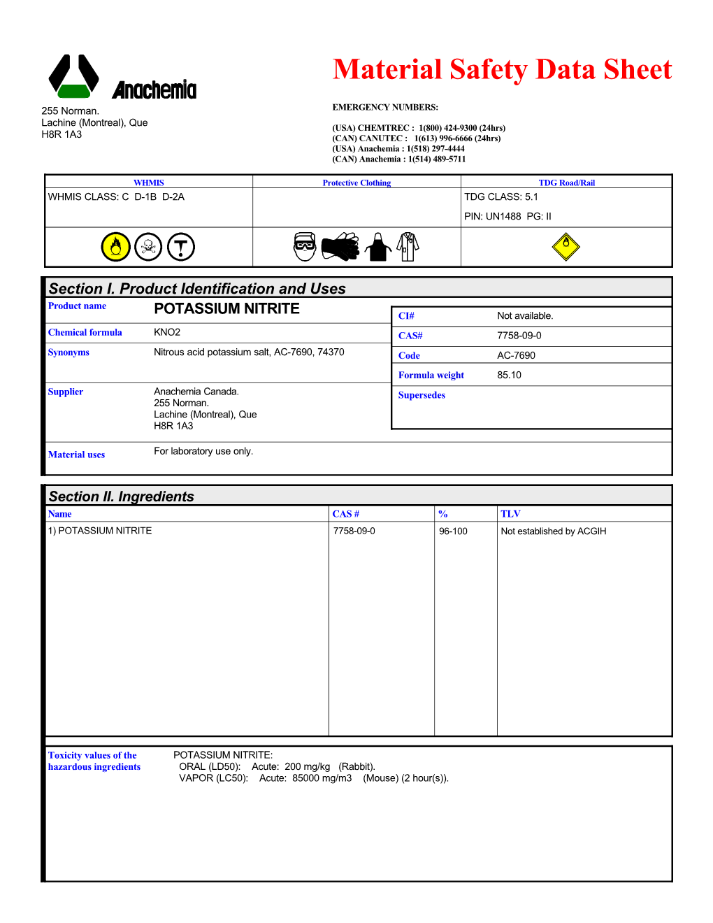 8178 Potassium Nitrite