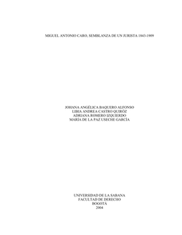 Miguel Antonio Caro, Semblanza De Un Jurista, 1843-1909