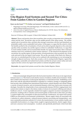City-Region Food Systems and Second Tier Cities: from Garden Cities to Garden Regions