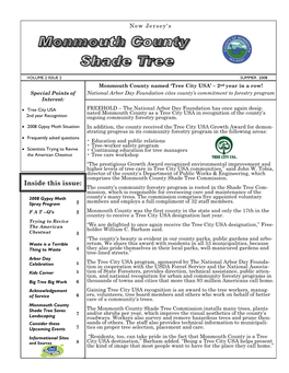 Monmouth County Shade Tree Newsletter Summer 2008