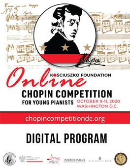 Digital Program KOSCIUSZKO FOUNDATION CHOPIN COMPETITION for KOSCIUSZKO FOUNDATION YOUNG PIANISTS 2020