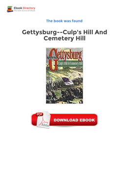 Ebook Free Gettysburg--Culp's Hill and Cemetery Hill