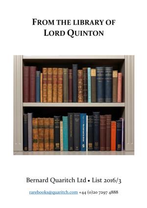 From the Library of Lord Quinton