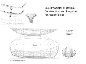 Basic Principles of Design, Construction, and Propulsion for Ancient Ships a ‘Lashed’ Hull Three Banks of Rowers in a Trireme