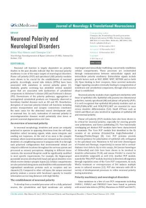 Neuronal Polarity and Neurological Disorders