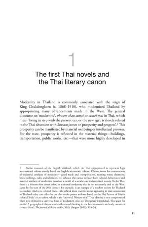 1. the First Thai Novels and the Thai Literary Canon