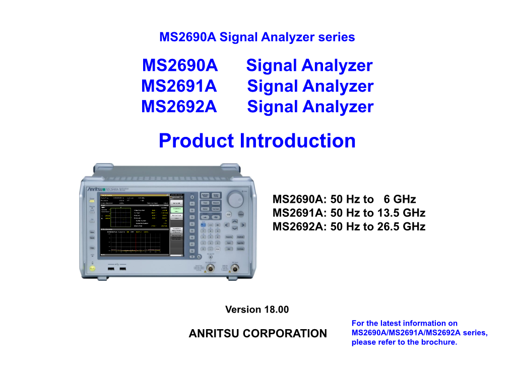 Signal Analyzer MS2690A/MS2691A/MS2692A