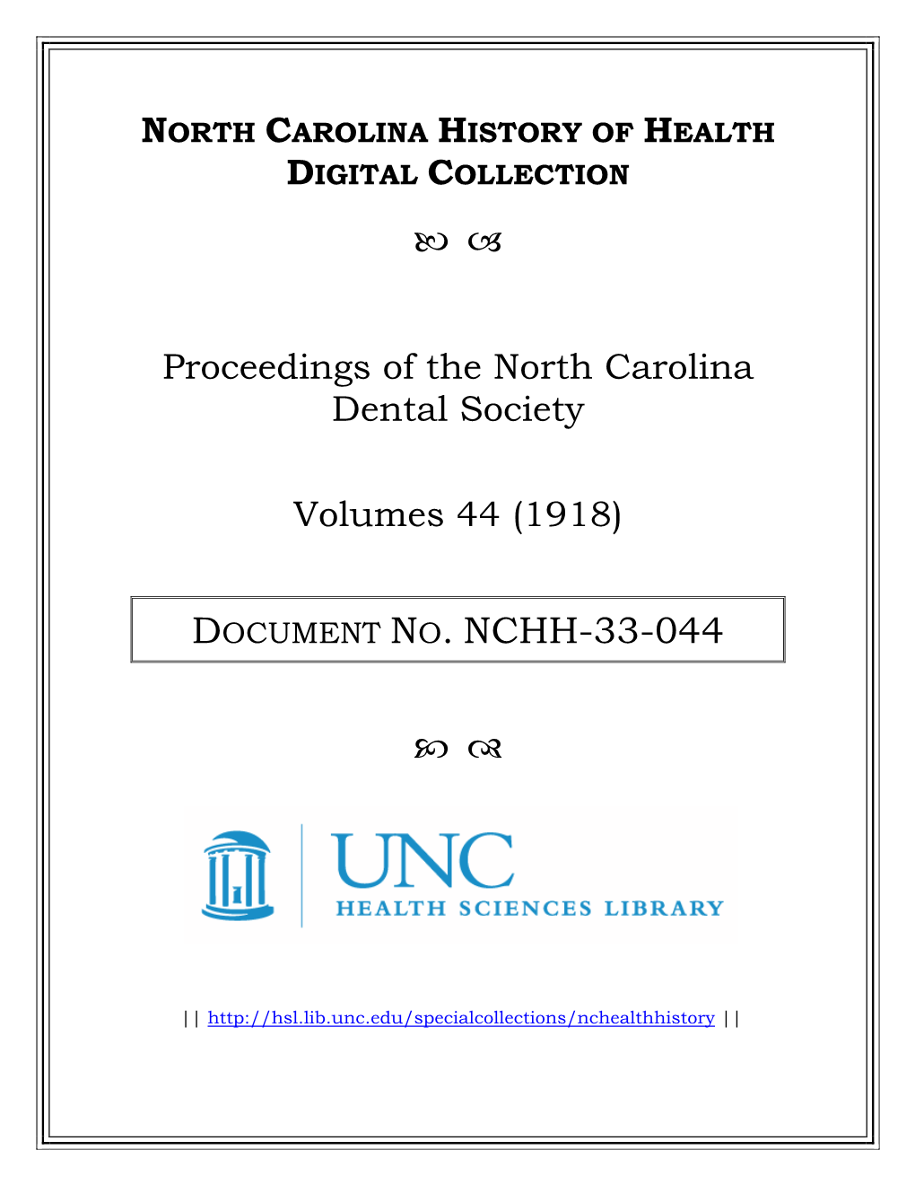 Proceedings of the North Carolina Dental Society