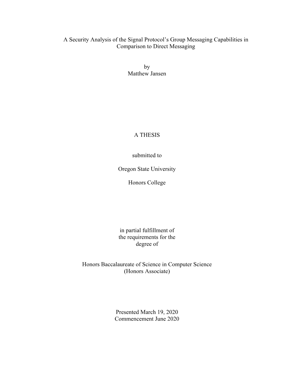 A Security Analysis of the Signal Protocol's Group Messaging