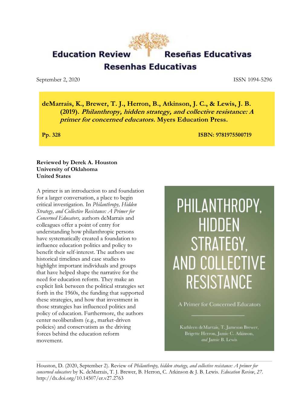 Review of Philanthropy, Hidden Strategy, and Collective Resistance: a Primer for Concerned Educators by K