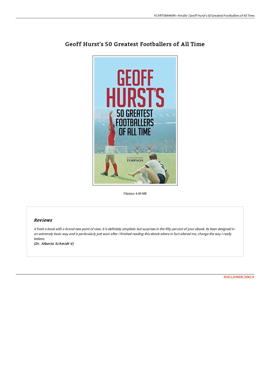 Download Ebook Geoff Hurst's 50 Greatest Footballers of All Time