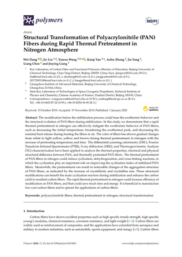 Structural Transformation of Polyacrylonitrile (PAN) Fibers During Rapid Thermal Pretreatment in Nitrogen Atmosphere